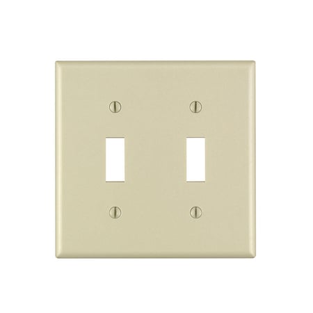 Leviton Leviton Ivory 2 gang Nylon Toggle Wall Plate 1 pk 80709-00I